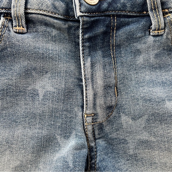 SO Blue Distressed Kids denim Girls Shorts with stars & frayed cuffed hem 10 - Picture 12 of 16